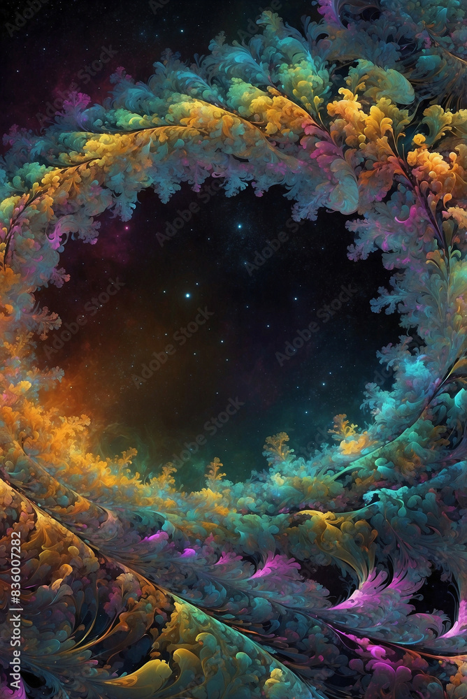 Vibrant Cosmic Spiral Galaxy with Stars and Nebulae Vibrant Cosmic Spiral Galaxy with Stars and Nebulae
