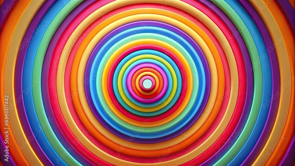 Colorful cartoon intro with looping animation of concentric circles