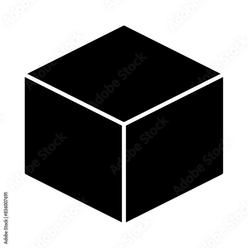 cube icon, silhouette vector isolated on white background. simple and modern design
