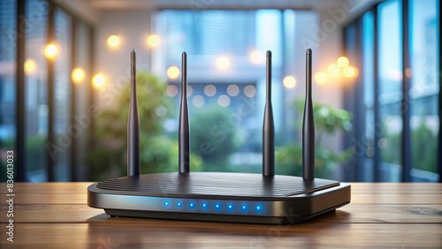 High-speed 5G router for secure home networks and online communication with copy space area, router, 5g, high speed, modern, home, network, internet, technology, bandwidth, secure