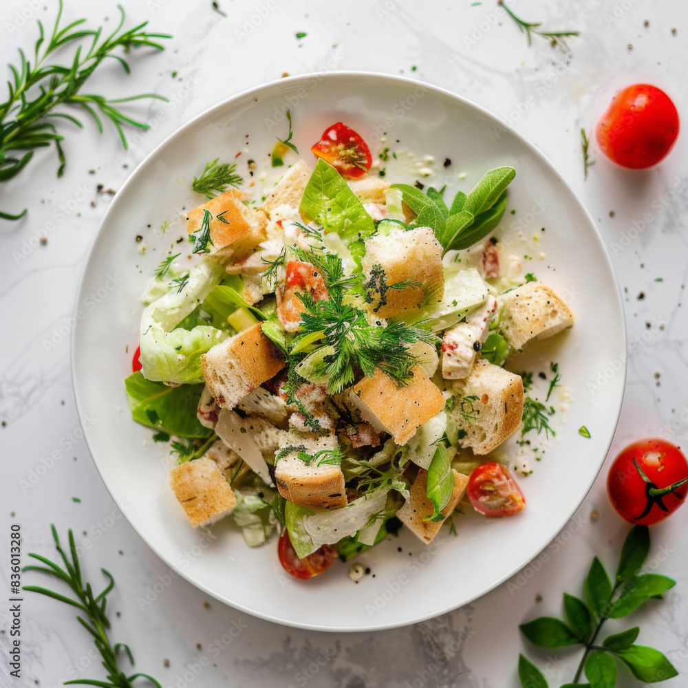 greek with vegetables cruton and herbs greek with vegetables cruton and herbs