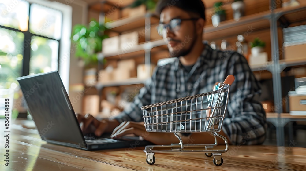 Entrepreneur Managing Online Store From Home Office Processing Orders for E Commerce Business Entrepreneur Managing Online Store From Home Office Processing Orders for E Commerce Business