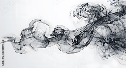 black smoke swirls with abstract design

