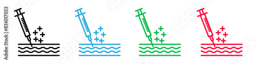 Botox injection icon logo set vector