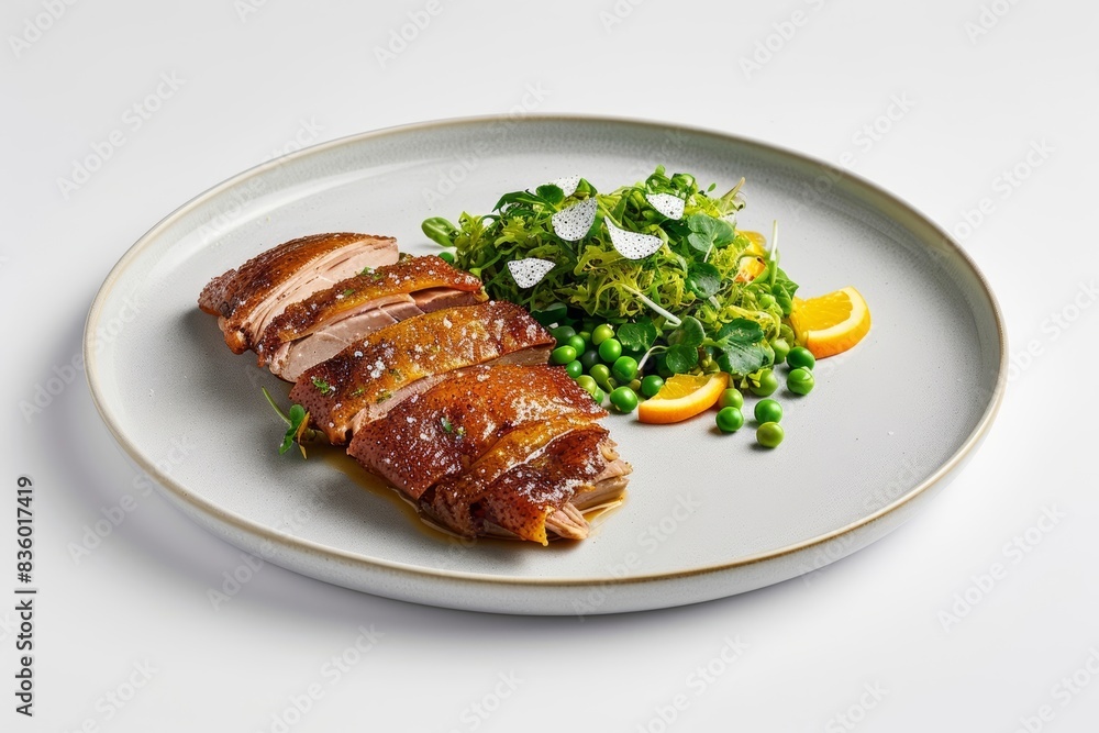 Citrus-dressed Duck Confit with Pea Sprout Salad