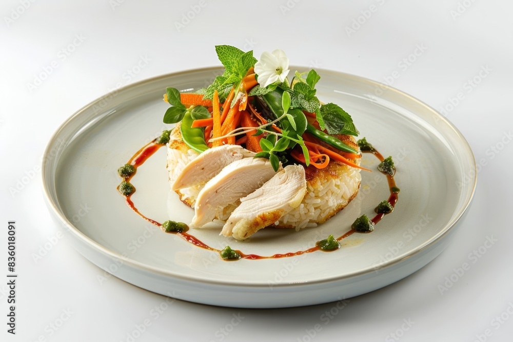 Kaleidoscope of Textures: Asian Chicken Salad Over Noodle Cake Kaleidoscope of Textures: Asian Chicken Salad Over Noodle Cake