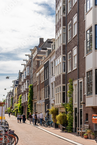 Canvas Print Amsterdam downtown old houses