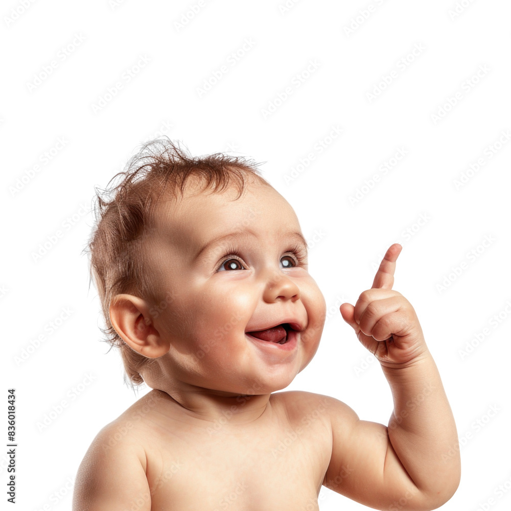 Lovey baby pointing to choose and press transparent background Lovey baby pointing to choose and press transparent background