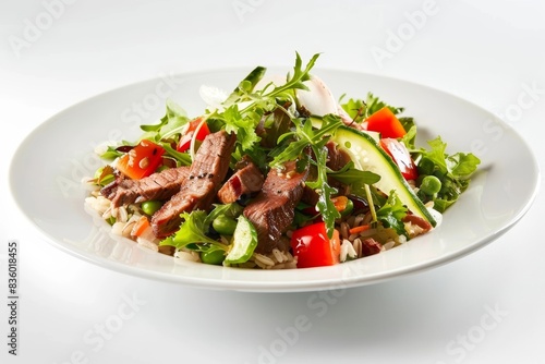Exquisite Asian Beef and Wild Rice Salad with Seared Beef Strips and Fragrant Green Onions
