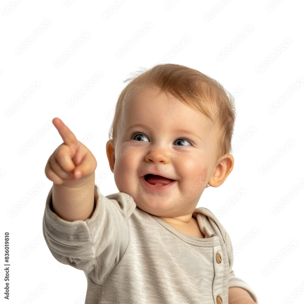 Lovey baby pointing to choose and press transparent background Lovey baby pointing to choose and press transparent background