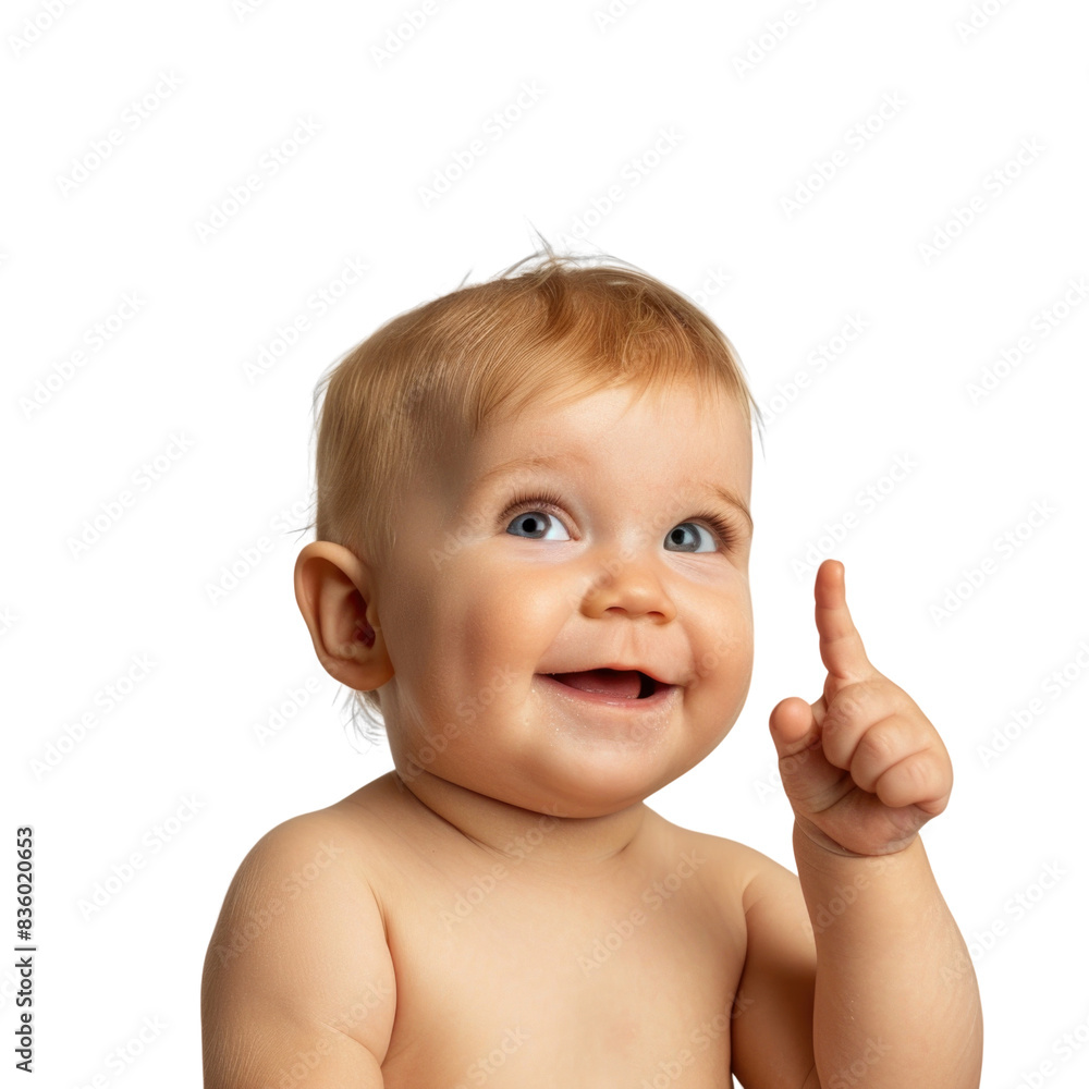 Lovey baby pointing to choose and press transparent background Lovey baby pointing to choose and press transparent background