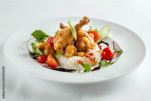 Tasty Ayam Kalasan (Ginger Fried Chicken) with Zesty Sambal Terasi photo