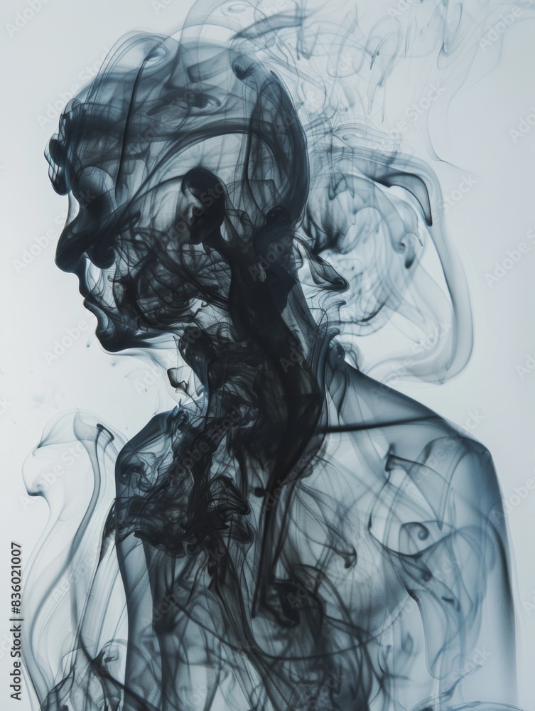 Fototapeta premium Abstract Smoke Human Silhouette