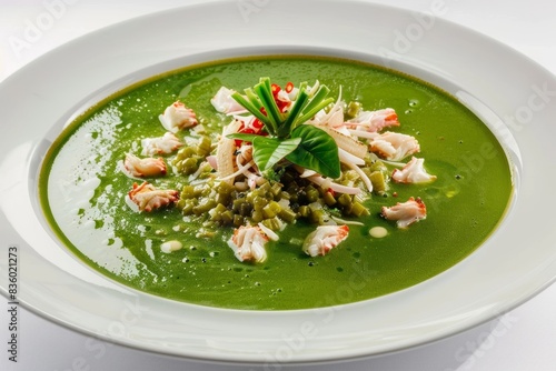 Exotic Callaloo and Sweet Potato Soup with Fresh Herbs photo