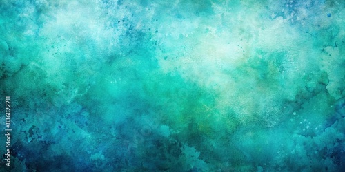 Blended blue-green background with grainy grunge texture and abstract watercolor effect , blue-green, gradient, background, texture, wallpaper, abstract, watercolor, artistic, design