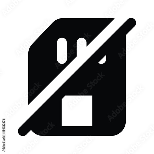 Disabled sd card storage icon design, ready to use vector