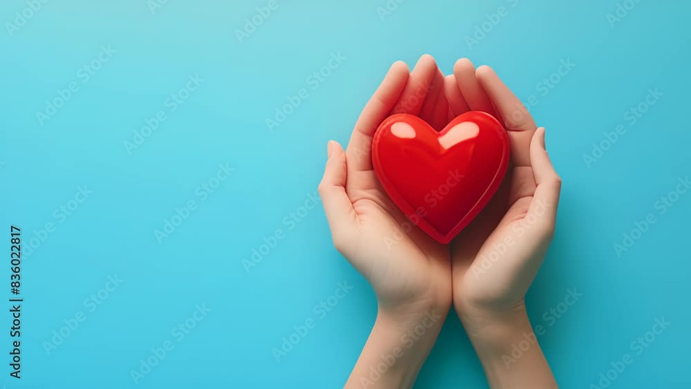 Heartfelt Affirmation: Hands Holding Red Heart Heartfelt Affirmation: Hands Holding Red Heart