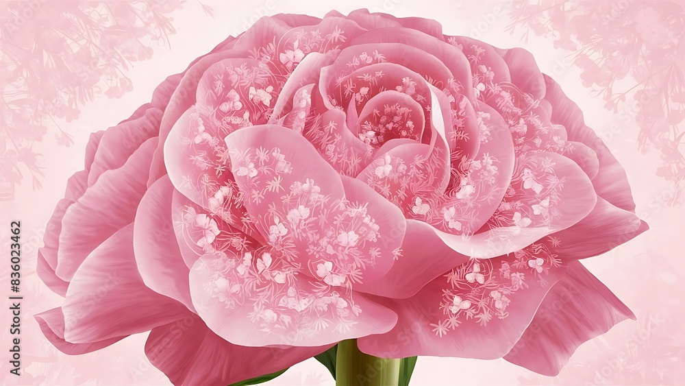 Pink flower lisianthus blossom pattern on pink background Pink flower lisianthus blossom pattern on pink background
