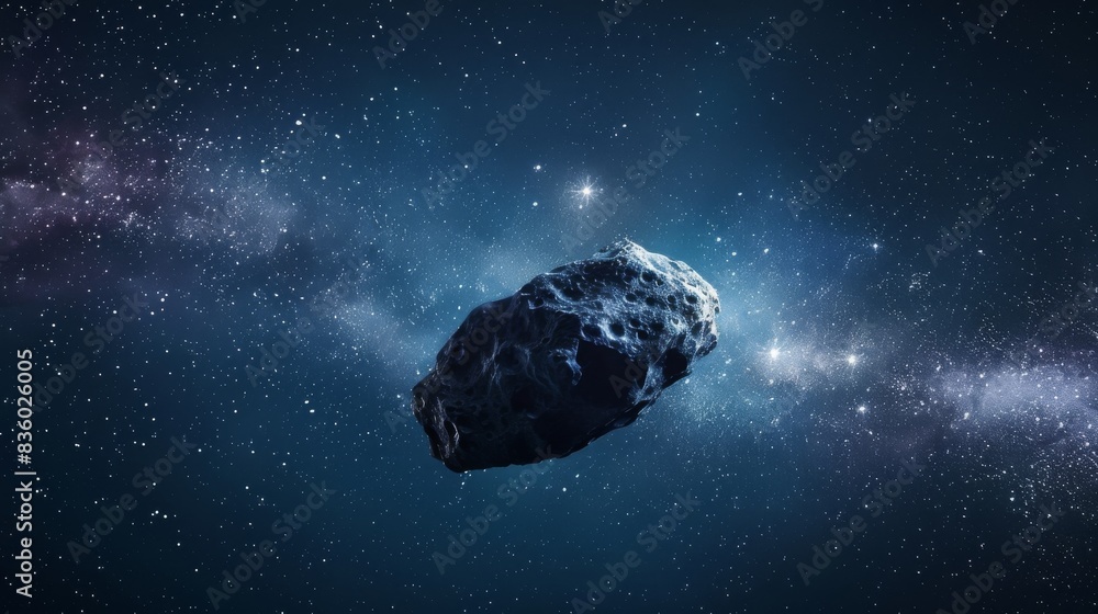 A Solitary Asteroid Navigates the Vast Expanse of Space Amidst a Field of Distant Stars A Solitary Asteroid Navigates the Vast Expanse of Space Amidst a Field of Distant Stars