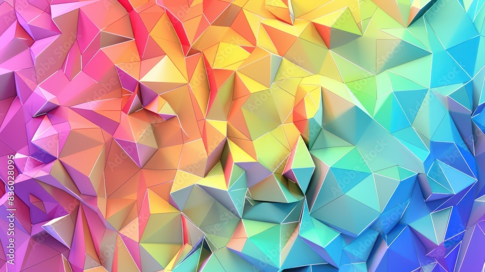 Fototapeta premium gradient colored triangle abstract background. Multicolor geometric triangle wallpaper,