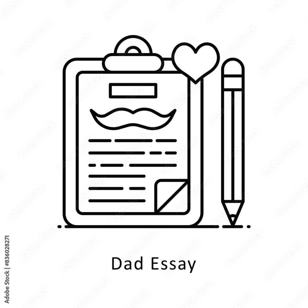 Father Essay Vector Filled outline Design illustration. Symbol on White background EPS 10 File Father Essay Vector Filled outline Design illustration. Symbol on White background EPS 10 File
