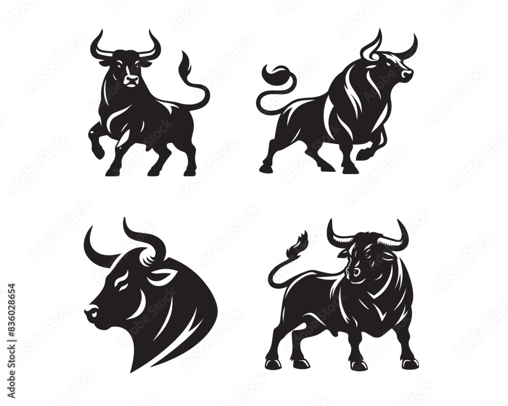bull silhouette vector icon graphic logo ai generated design bull silhouette vector icon graphic logo ai generated design