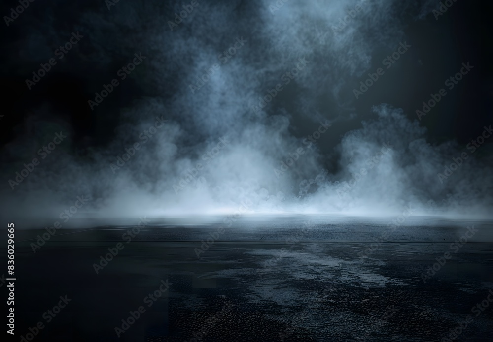 Fototapeta premium Spooky Dark Background with Smoke and Fog