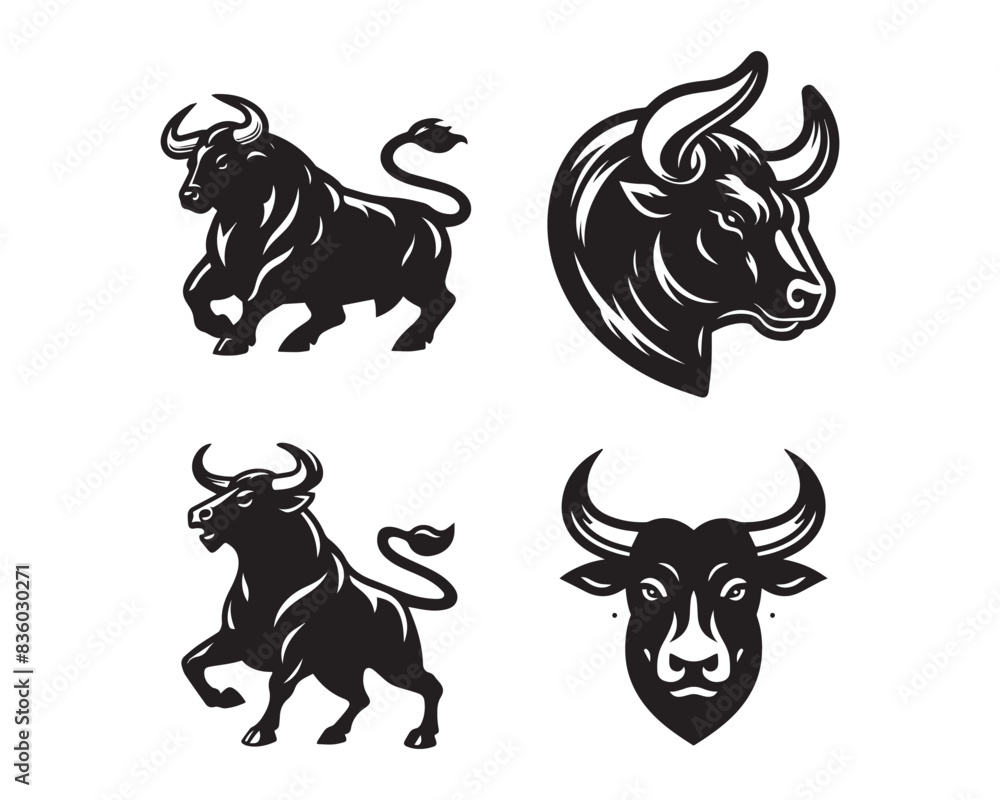 bull silhouette vector icon graphic logo ai generated design bull silhouette vector icon graphic logo ai generated design