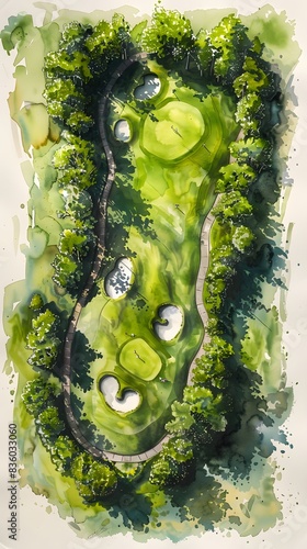 a colorful golf playground from the sky


