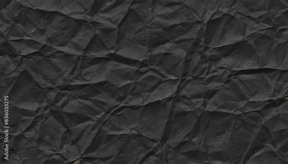 Crumpled Black Paper Texture Elegantly Captured Crumpled Black Paper Texture Elegantly Captured