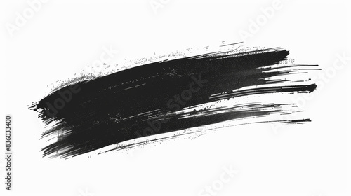 Single, thin,horizontal brush line, black,vector art ,plain, flat shape