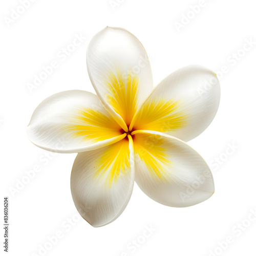 plumeria flower isolated on transparent background. generative ai photo