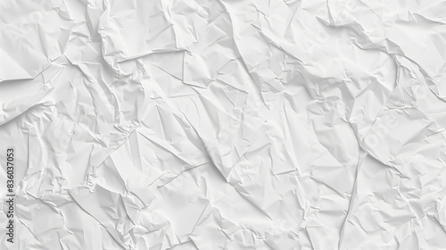 High-resolution image of a seamless, crumpled white paper texture for design use