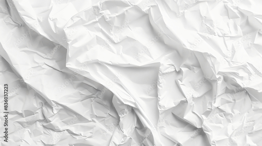 Obraz premium High-quality photo of a wrinkled white paper, producing a textured backdrop
