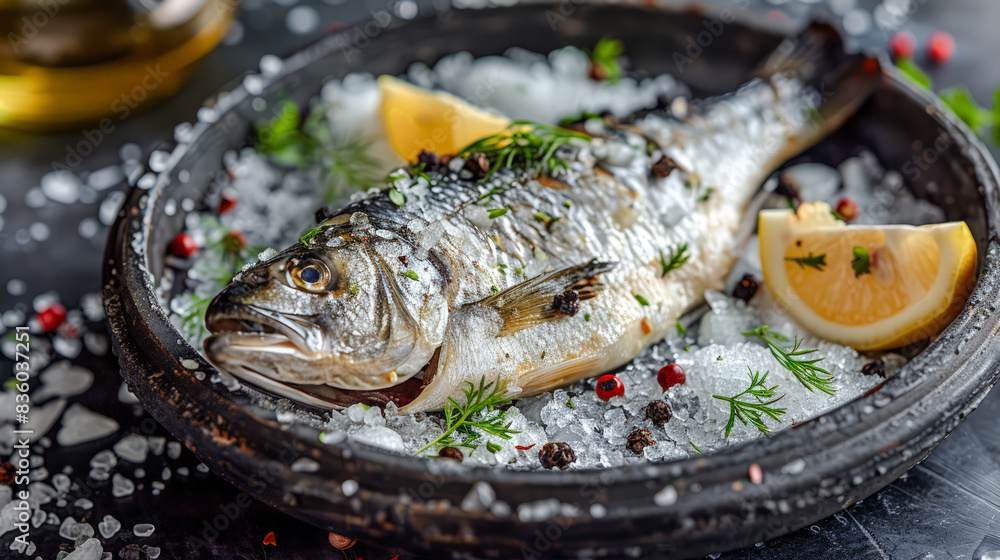 Exquisite Culinary Delight Gourmet Fish with Lemon and Fresh Herbs, Perfectly Prepared for Upscale Dining Experiences Wallpaper Digital Art Poster Brainstorming Map Magazine Background Cover Exquisite Culinary Delight Gourmet Fish with Lemon and Fresh Herbs, Perfectly Prepared for Upscale Dining Experiences Wallpaper Digital Art Poster Brainstorming Map Magazine Background Cover