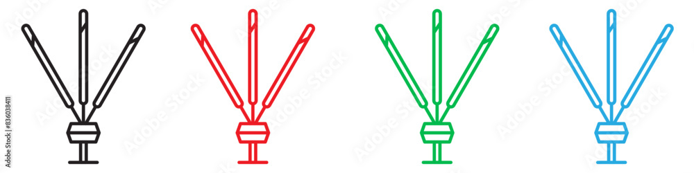 Burning incense stick icon line art vector Burning incense stick icon line art vector