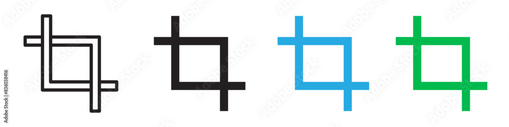 Obraz premium Crop tool icon line art vector