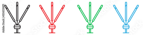 Burning incense stick icon line art vector