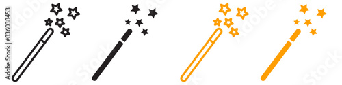 Magic wand icon line art vector