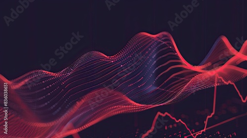Wallpaper Mural Line graph with fluctuating lines in a modern style, representing market trends. Torontodigital.ca