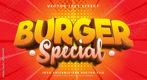 Burger Special editable text effect Template suitable for food product