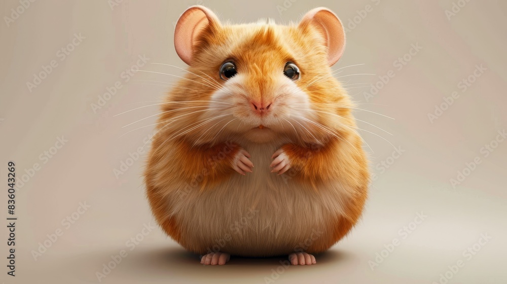 Big fat fluffy hamster on a neutral background Big fat fluffy hamster on a neutral background