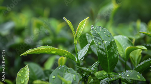 green tea leaves