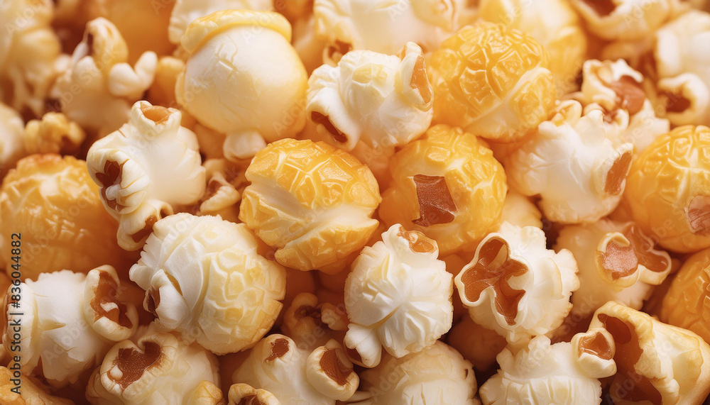 Cinematic Delight, Popcorn Texture in Focus Cinematic Delight, Popcorn Texture in Focus
