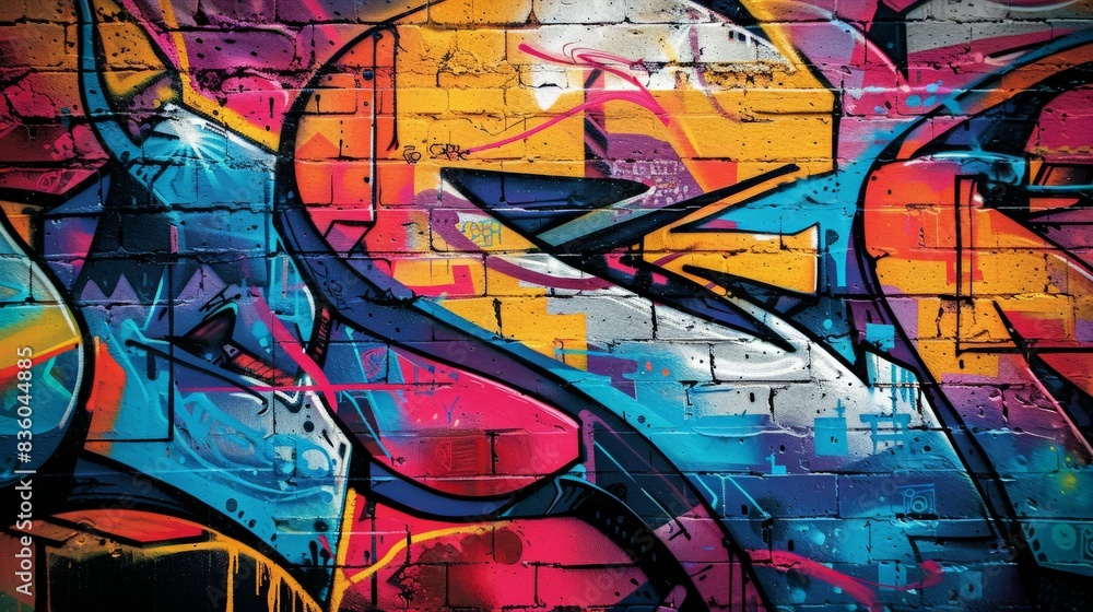 A vibrant urban graffiti wall bursting with colors and expressive designs, capturing the raw energy and creativity of street art. A vibrant urban graffiti wall bursting with colors and expressive designs, capturing the raw energy and creativity of street art.