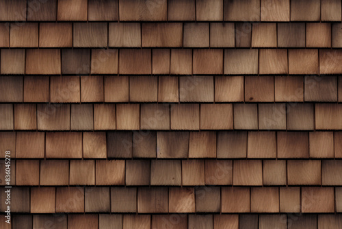 Processed collage of wooden roof shingles texture. Background for banner, backdrop or texture