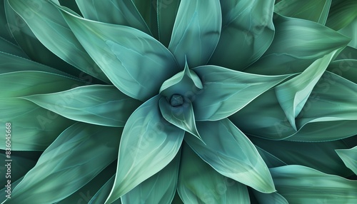 Classic Blue Dragon Tree: Abstract Agave Floral Pattern Top View photo
