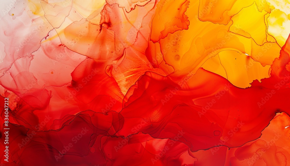 Red and Yellow Harmony: Stunning Alcohol Ink Fluid Art Texture on Abstract Background Red and Yellow Harmony: Stunning Alcohol Ink Fluid Art Texture on Abstract Background