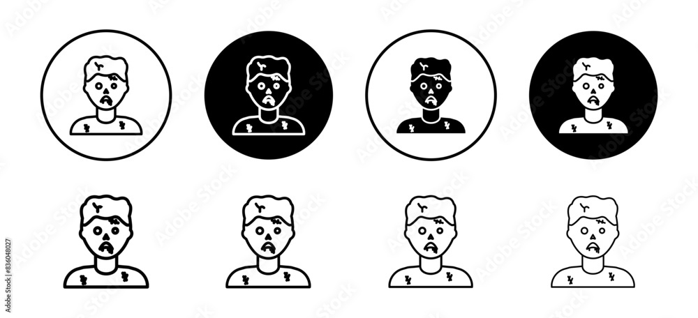 Zombie icon vector set collection for web Zombie icon vector set collection for web