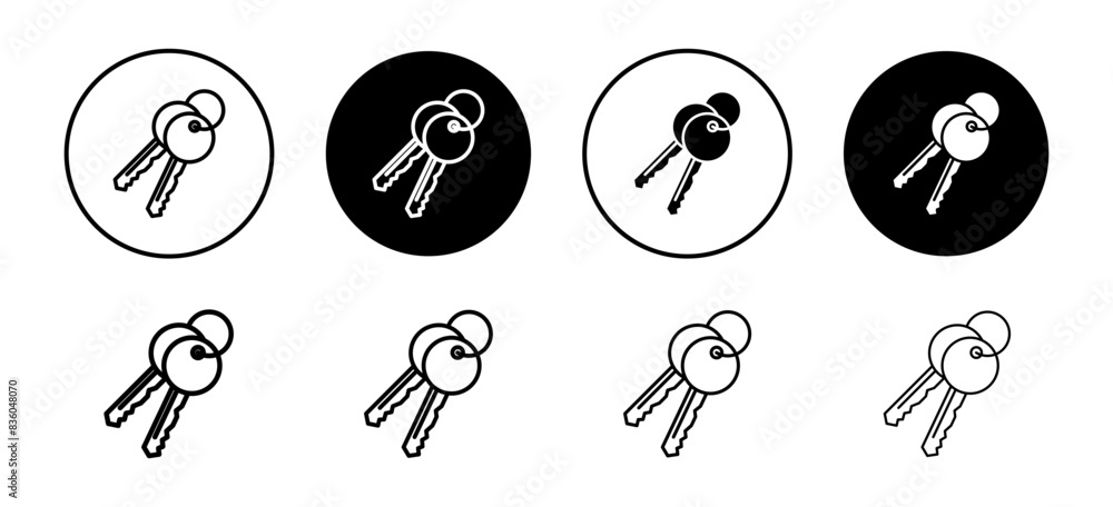 Keys icon vector set collection for web Keys icon vector set collection for web